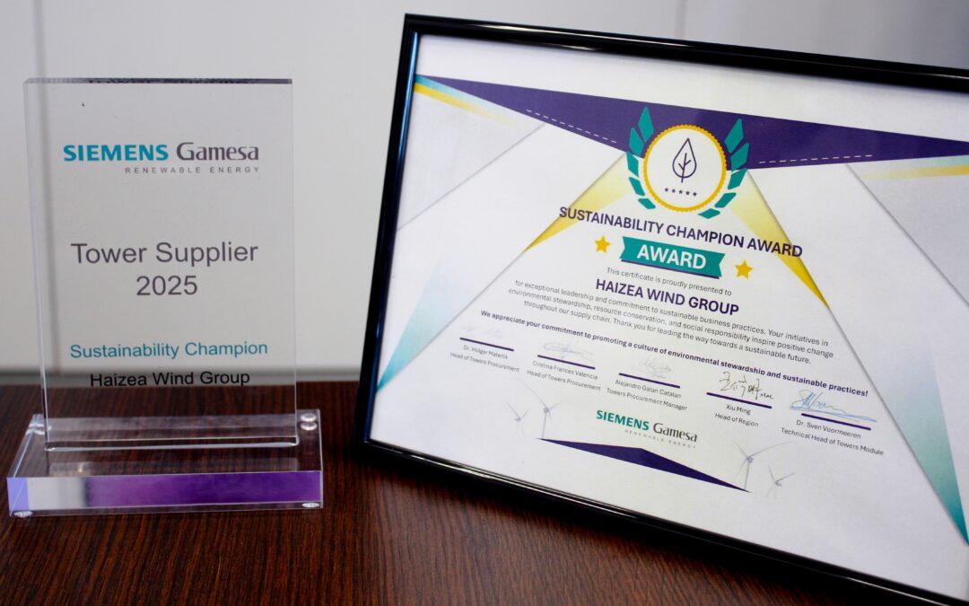 Haizea Wind Group recibe el Tower Sustainability Award 2025 de Siemens Gamesa