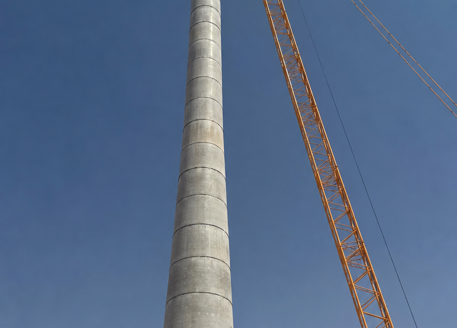 Esteyco finaliza el montaje de la primera torre eólica de hormigón de Arabia Saudí en el parque eólico de Shaqra